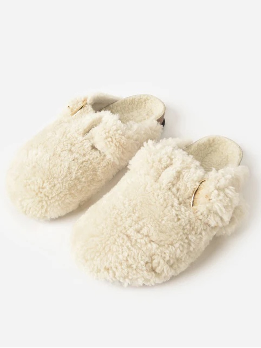 Birkenstock Boston Big Buckle Shearling Clogs Eggshell Sandals Shoes EU 37 NEW - Picture 8 of 12